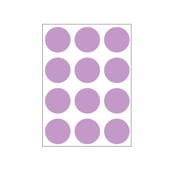 1-1/4" Color Coding Dots Violet - Sheet Form